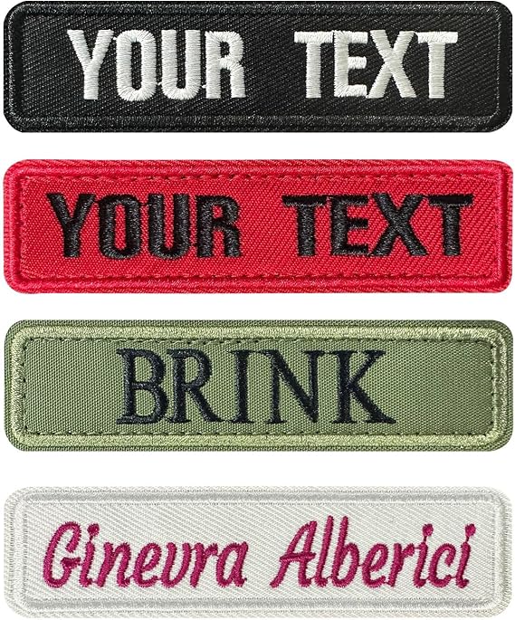2PCS Custom Embroidered Name Patches, Sew On Iron On Patch for Backpacks | Personalised Military Name Tag, Embroidery Badges for Dog Harness, Jackets Biker Rocker Motorcycle Patch, Hook & Loop