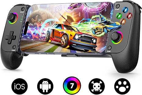Wireless Phone Controller for iPhone/Android with Hall Joystick, Moblie Controller for iPhone Support Xbox Game Pass, Steam Link, Call of Duty, Roblox, Handheld Gaming Gamepad, Nintendo DS Consoles