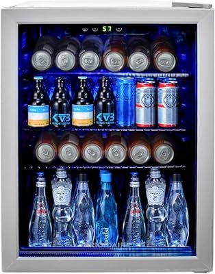 Frigidaire EFMIS9O00, Beverage Fridge Refrigerator with Glass Door, Compact Mini Fridge with Digital Temperature Control Fits 88 Cans or 25 Bottles, 74L Capacity - 19.29 D x 25 W x 17.51 H, Silver