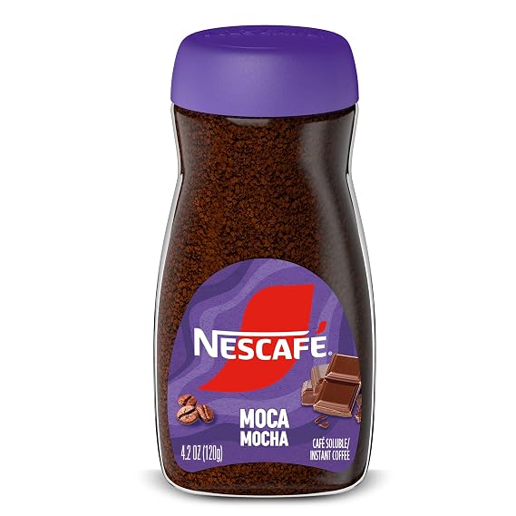 NESCAFE Instant Flavored Coffee, Mocha, 1 Jar (4.2 Oz)