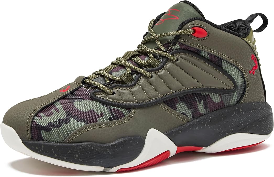 SHAQ Speed Demon Mid Kids Basketball Shoes for Boys and Girls, Kids and Youth High Top Boys Sneakers Size 11 to 7 Little or Big Kid Shoes