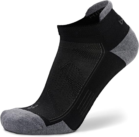 Balega Unisex Adult Hidden Contour Upcycled Impact Resistance/Cushioning Performance No Show Athletic Running Socks (1 Pair), Black, Medium