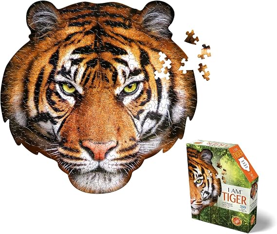 e11even Madd CAPP Puzzles - I AM Tiger - 300 Pieces - Animal Shaped Jigsaw Puzzle, 6011