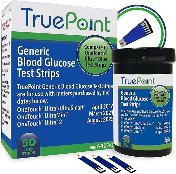 TruePoint Blood Glucose Test Strips, 50 Count, for Ultra Series Meters