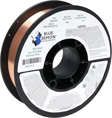 Blue Demon ER70S6 X .035 X 10 LB MIGGMAW Carbon Steel Welding Wire, All Position, Low Spatter, Formulated to Provide Porosity-Free, X-Ray Quality Welds