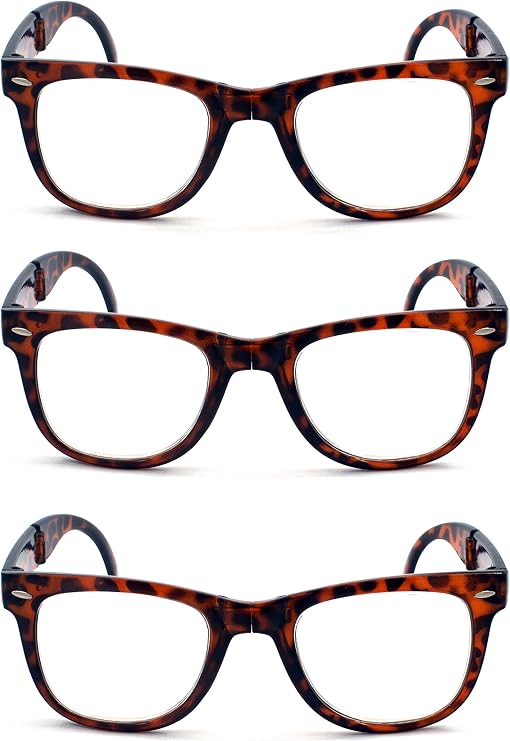 Unisex Retro Plastic Folding reading glasses with Pouch