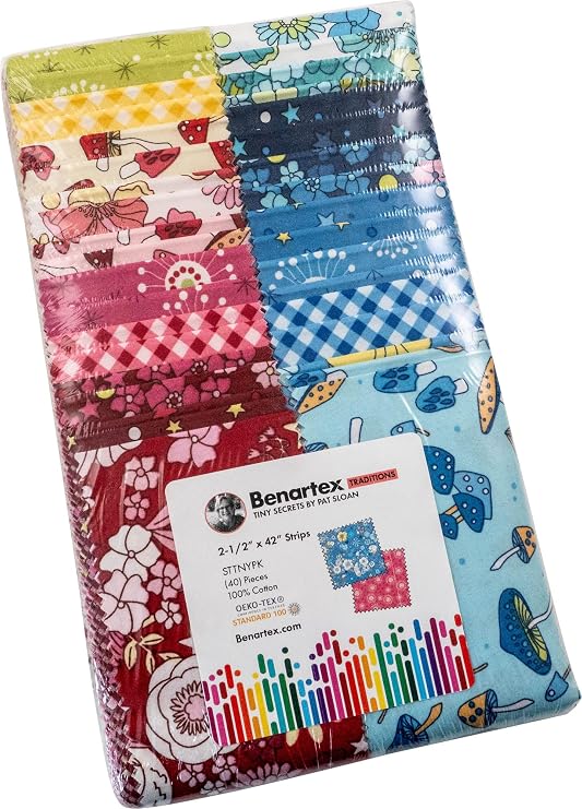 Pat Sloan Tiny Secrets Strip-Pies 40 2.5-inch Strips Jelly Roll Benartex