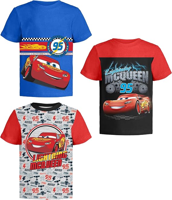 Disney Cars Lightning McQueen Pixar Graphic T-Shirt (Sets) Tow Mater Doc Cruz Finn Outfit Tee Toddlers Birthday Kids Clothes