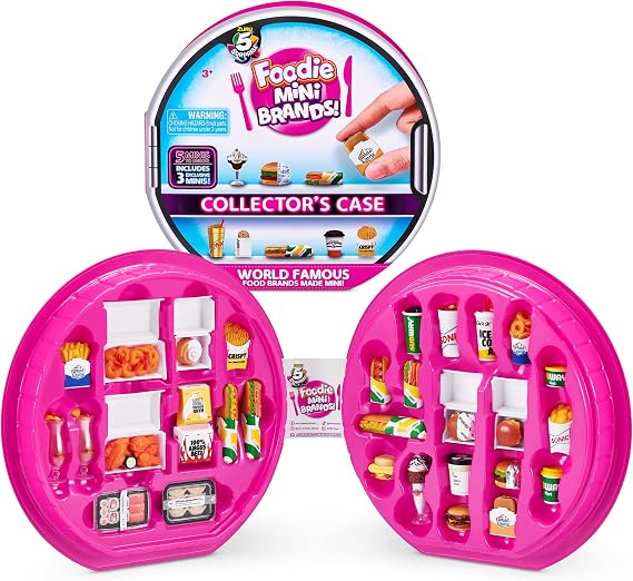 5 Surprise 77288 Brands Includes 5 Mystery Foodie Collector's Case, Store and Display 30 Mini Collectibles, Fast Food Toys and Shopping Accessories