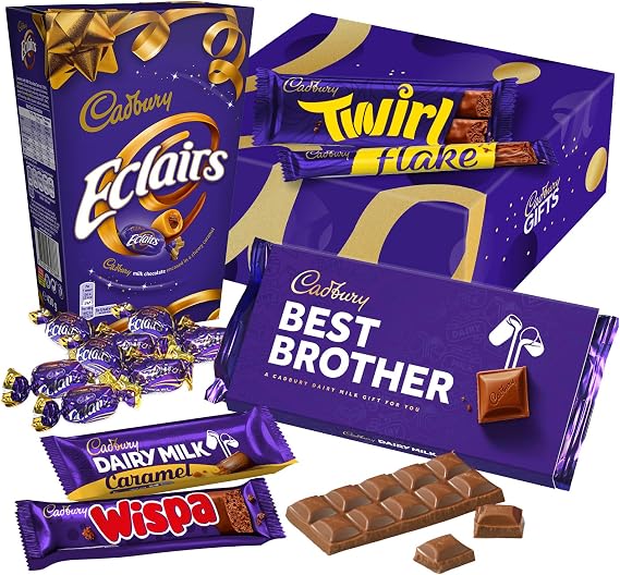 Cadbury "Best Brother" Chocolate Gift - Full Size Cadbury Chocolate Bars including Flake, Caramel, Twirl, Dairy Milk and More. Birthday, Christmas, Easter gift for Brother