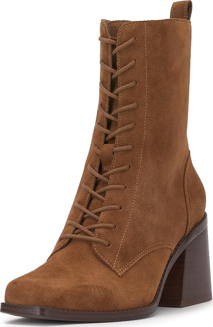 Vince Camuto Safina Lace Up Block Heel Combat Bootie