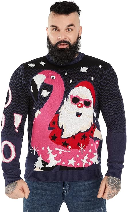 Men`s Ugly Christmas Sweater Unisex Women`s Funny Novelty Santa Pullover for Party 21018-ma L