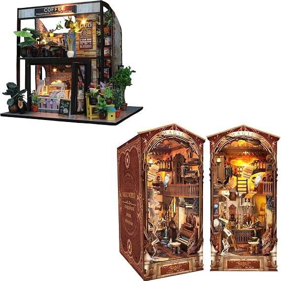 Flever DIY Miniature House Kit, Tiny Home Kit with LED Light, Mini House Build Craft Kits for Teens and Beginners, Home Decor Creative Gift for Family/Friends