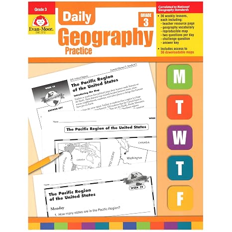 Evan-Moor EMC3712-A1 Daily Geography Practice Book, Grade 3