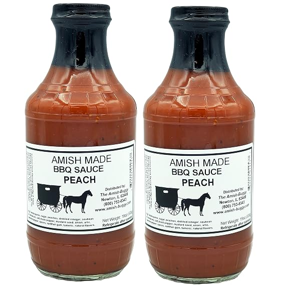 Amish Made BBQ Sauce 16 oz. Jar 2pack (Peach)