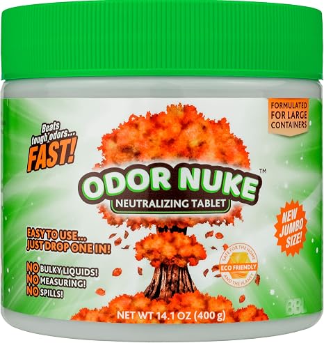 Odor Nuke Bedside Toilet Deodorizer Tablets Human Urine Odor Neutralizer For Large Portable Urinal Containers - 2x Original Size (14.1oz) (Jumbo)