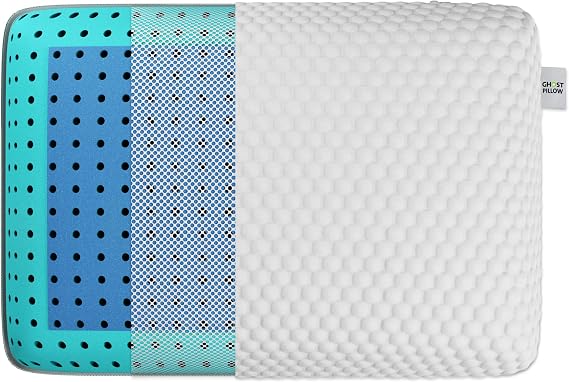 GhostBed Firm Cooling Memory Foam Pillows - Queen Size, Ventilated with Washable Cover - Ideal for Stomach, Back, and Side Sleepers - Premium Cooling. Firm