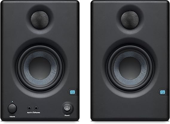 PreSonus Eris E3.5-3.5" Near Field Studio Monitors (Pair) Powered Desktop Speakers for Music Production, Studio-Quality Recording, and Active Media Reference