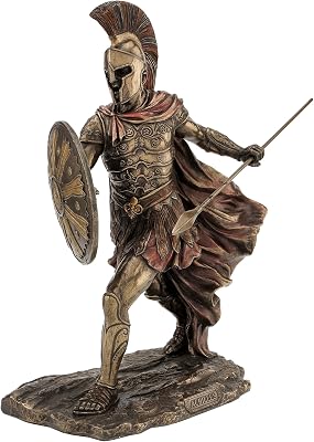 US 11.38 Inch Achilles with Spear and Shield Cold Cast Bronze Figurine