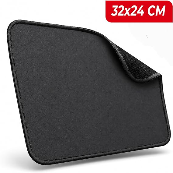 WONKEY PRO - Dikişli Gaming Mouse Pad, Oyuncu Gamer Mousepad, Kaymaz Kauçuk Tabanlı, Pürüzsüz Kumaş Yüzey, Ofis Tipi Mouse Ped, Orta Boy Bilgisayar Fare Altlığı, Gaming Mouse Pad (32x24 cm)