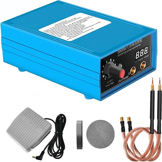 5000W Battery Spot Welder, Portable Spot Welder Machine for 18650 Battery Pack, Handheld Spot Welding Machine, Adjustable Soldering Machine with Spot Welding Pen and Nickel Strip