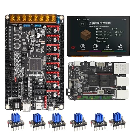 BIGTREETECH Octopus V1.1 Control Board+HDMI5 V1.2 Touch Screen+BTT PI V1.2+6Pcs TMC2209 V1.3 Stepper Driver Running Klipper for Voron 2.4, CoreXY, VZbot 3D Printer