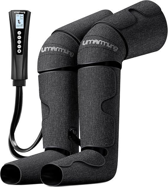 UMARMUNG Air Compression Leg Massager with Heat - Ideal Christmas, Mother's Day and Fathers Day Dad Gifts for Men, Women, Mom - Relieves Foot and Knee Pain