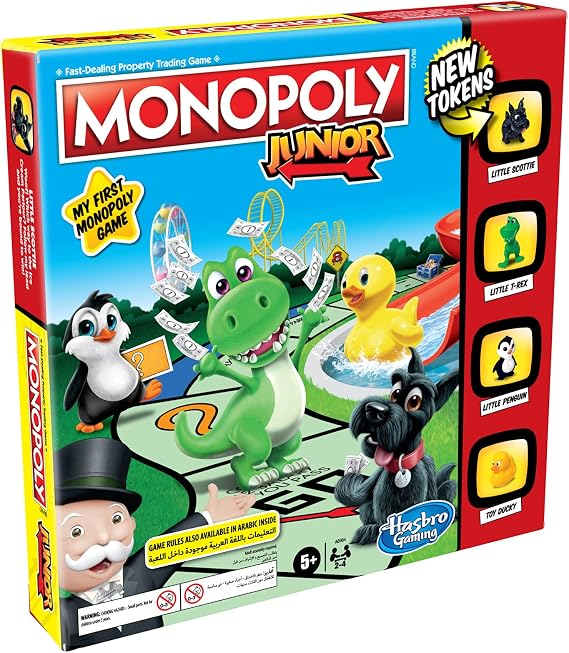 Monopoly Junior Board Game for Kids, Family Game for 2-4 Players Aged 5 and Up