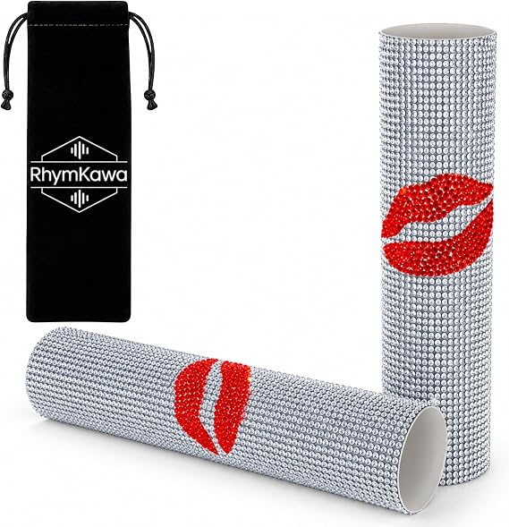 Red Lips Silver Wireless Microphone Cover Giving a Playful Touch