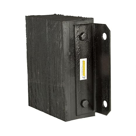 Rubber Dock Bumper, 12" x 12" x 4.5", 3/4" Mounting Holes, Guardian