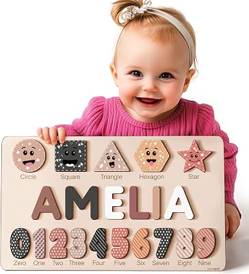 Custom Wooden Name Puzzle, Toddler Toys, Baby Girl Gifts, Gift for Kids, 1st Birthday Gift, Unique New Baby Gifts, Wooden Puzzle