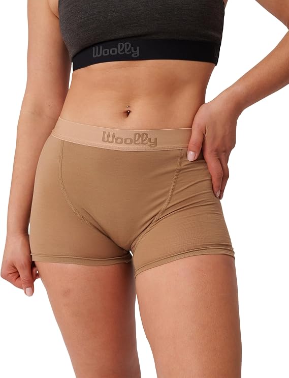 Woolly Women's 95% Merino Wool Active Boxer Shorts for Everyday