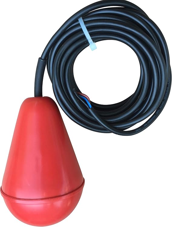 Sludge Boss Septic Float Switch, Heavy-Duty Sewage Pump Switch for Viscous Liquids and Suspended Solids in Wastewater, Mercury-Free Self-Orienting Tank Float for Septic Pumps to 1/2 HP (20 Ft Cable)