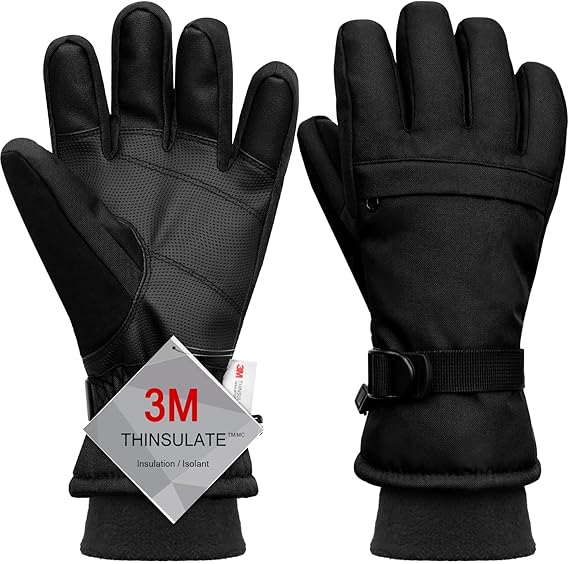 Cold Weather Snow Work Gloves - Heavy-Duty, Insulated, Windproof and Waterproof Gloves for Auto Repair and Outdoor Labor
