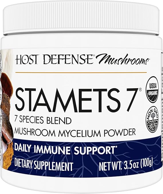 Host Defense Stamets 7 Mushroom Powder, Immune Support, 3.5 oz