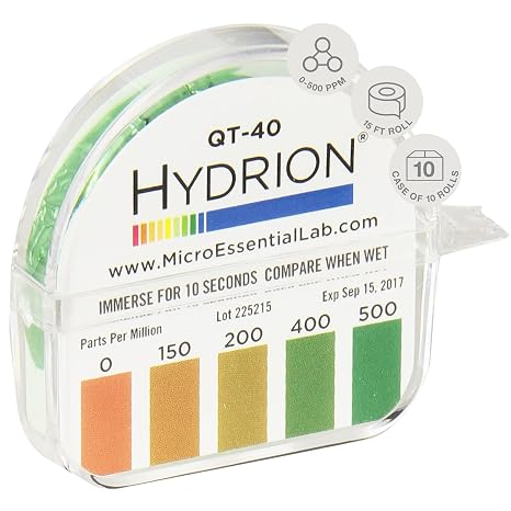 Micro Esential QT-40 Quat Dispenser, 0-500 PPM 10 Roll Box