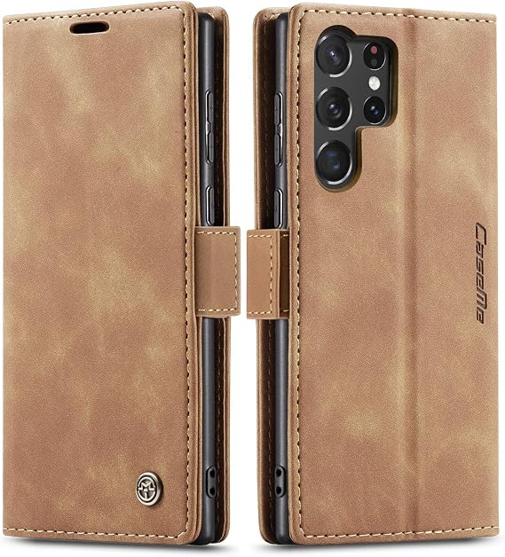 SINIANL for Samsung Galaxy S24 Ultra Case Wallet, Brown