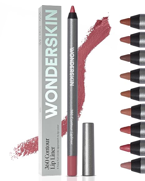 Wonderskin Lip Liner Pen - 360 Lip Liners Lip Liner Durable Sharpenable Waterproof and Transmission Safe Nude Lip Liner Pencil (Rosewood)
