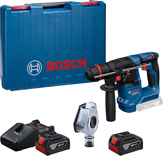 Bosch Professional 18V System Cordless Rotary Hammer GBH 18V-18 X (One Chuck, 2X GBA 5.0Ah, GAL 18V-40, GDE 24)