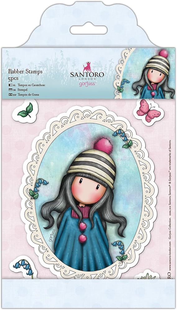 Santoro Gorjuss Rubber Stamps, Pom-Pom, 23.7 x 13.5 x 0.9 cm