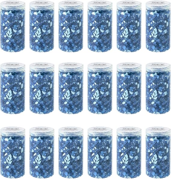 Ashland Blue Crushed Glass, 18 Pack