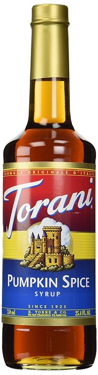 Torani Coffee Syrup, Pumpkin Spice Flavor, Pump Included, 25.4 Fl Oz