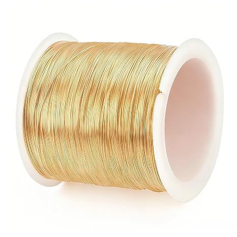 Gold Wire for Jewellery Making Crafting 328FT 100M 0.4MM 26 Gauge