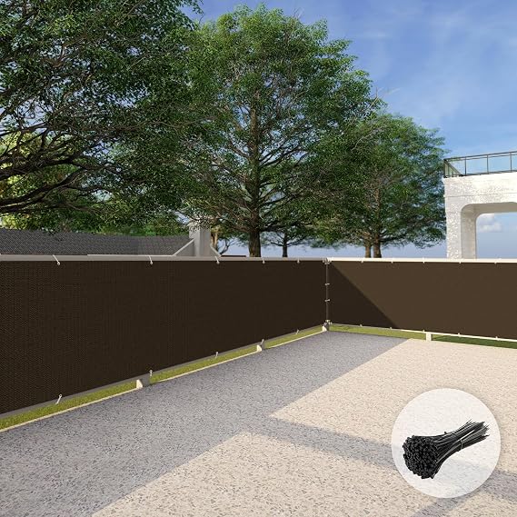 Patio 3' x 5' Balcony Privacy Screen Apartment Railing Covers Fence Panels for Outdoor, Temporary Fencing for Porch Deck Backyard Net Mesh with Zip Ties, Brown