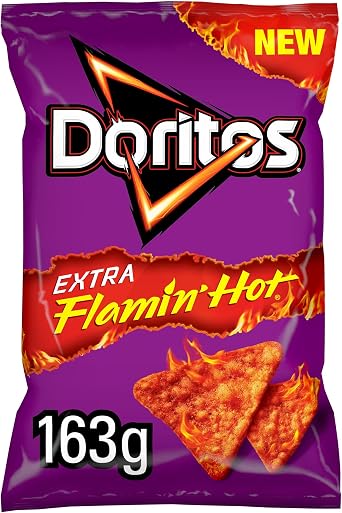 Doritos Extra Flamin' Hot Sharing Bag Crisps 163g