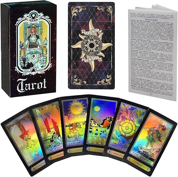 Tarot Cards for Beginners, Tarot Cards Deck Vintage 78 Pcs Cards, Divination Future Telling Game Card Set with Guide Book