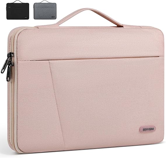 Laptop Case 14 Inch Laptop Sleeve with Portable Handle Waterproof Durable Carrying Bag Protective Briefcase for Company College Compatible with 13.3-14 ASUS/DELL/Lenovo/ACER Notebook, Pink