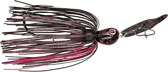 Strike King Thunder Cricket Fishing Lure, Vibrating Swim Jig, Silver Blade, 4/0 Jungle-Style Flipping Hook