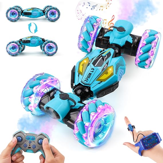 Gesture Sensing RC Stunt Car, 4WD Remote Control Toy with Dual Spray
