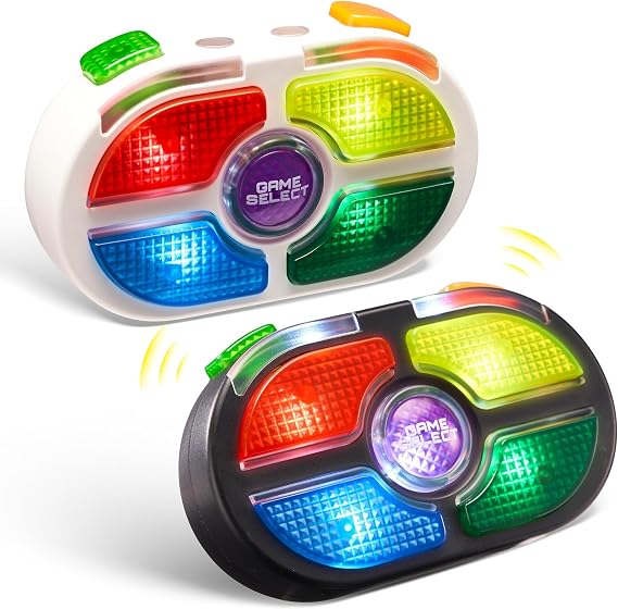 SYNCFUN 7-Key Handheld Game with 4 Game Modes, Board Games for 1 or 2 Players, Lights and Adjustable Sound, Ages 8 2-Pack